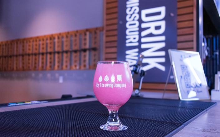 4 By 4 Brewing Company Pink Drink on Bar