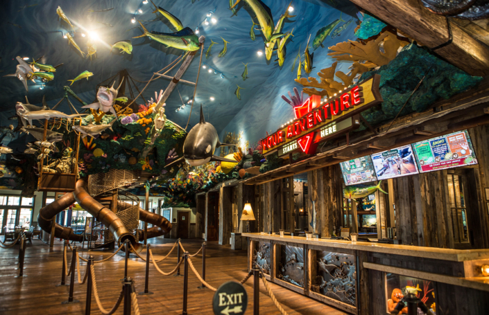 Fun Mountain at Big Cedar Lodge 2975 Fun Mountain at Big Cedar Lodge Sign in Booth with View of Slides