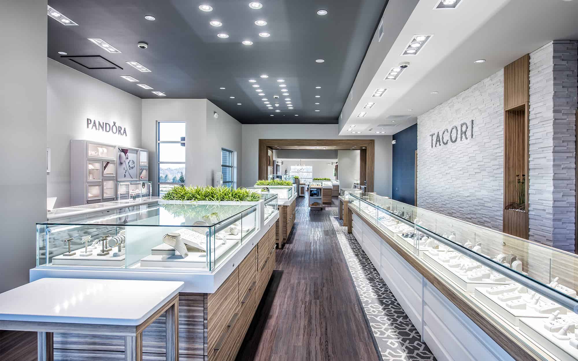 Mitchum Jewelers Interior with View of Jewelry Counters