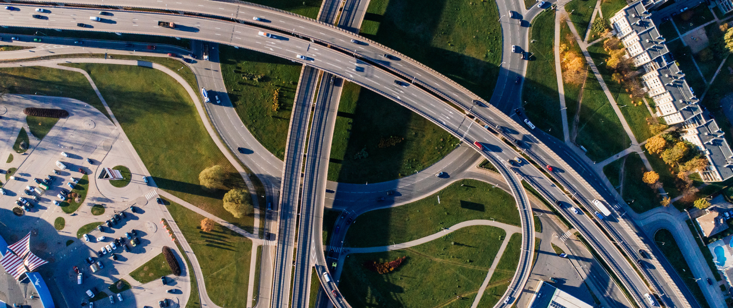 Top Down View of Highway System in City