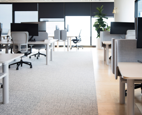 Corprate office space lit with natural sunlight