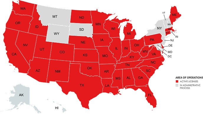 states States Where TDP Is Licensed to Practice